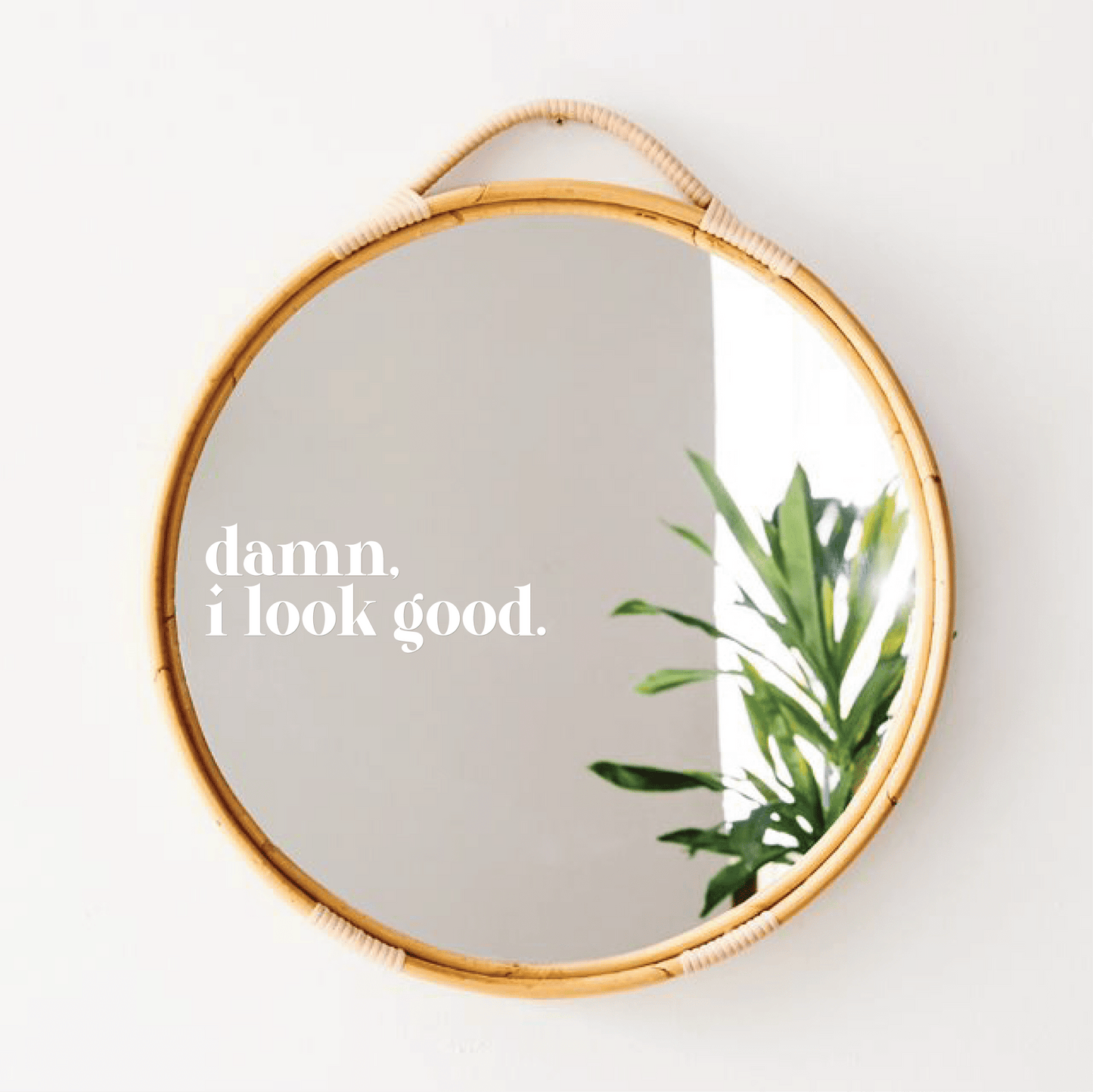 Mirror Decal: Damn, I Look Good (White) - T & R Underground Books