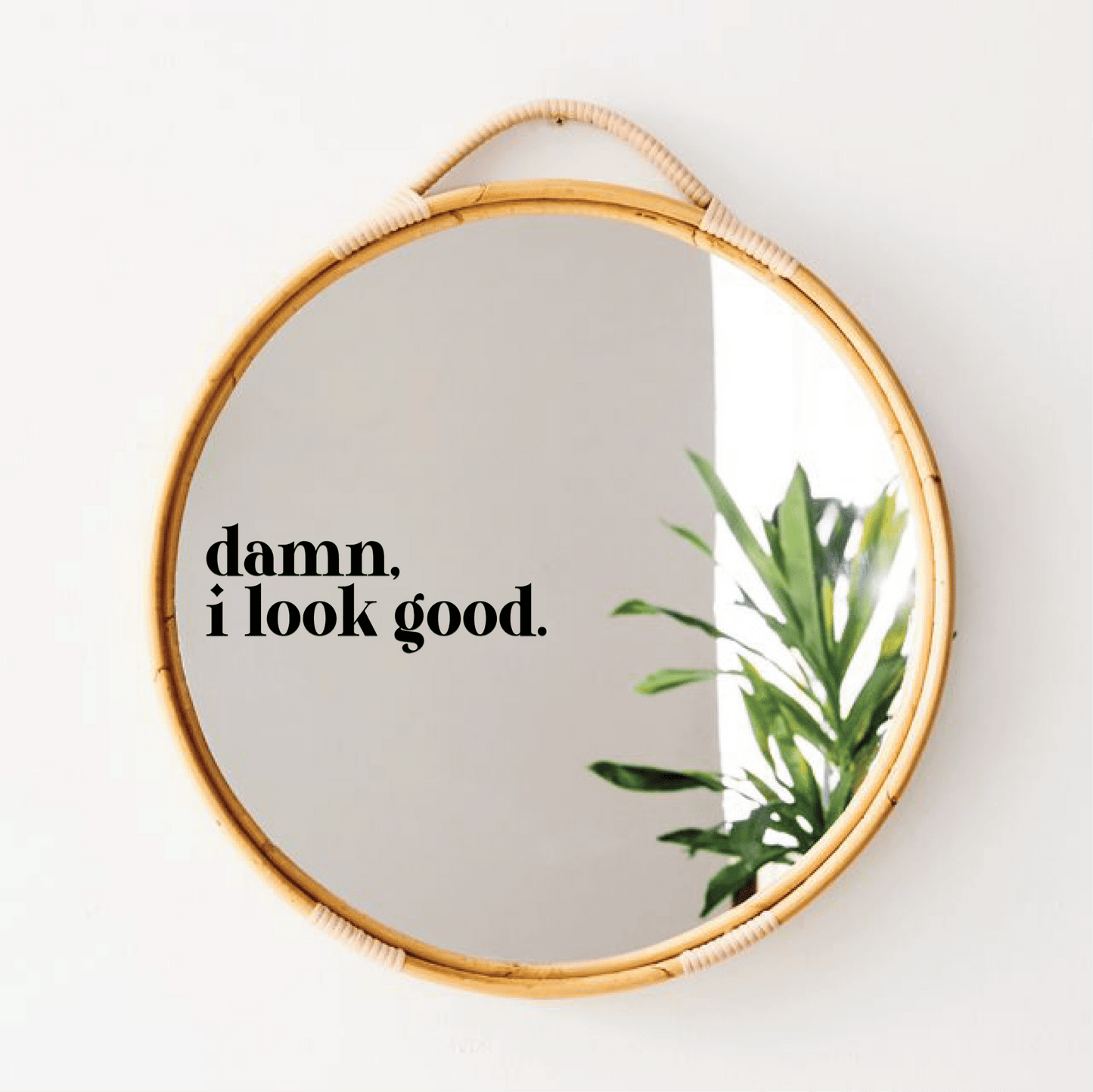 Mirror Decal: Damn, I Look Good (White) - T & R Underground Books