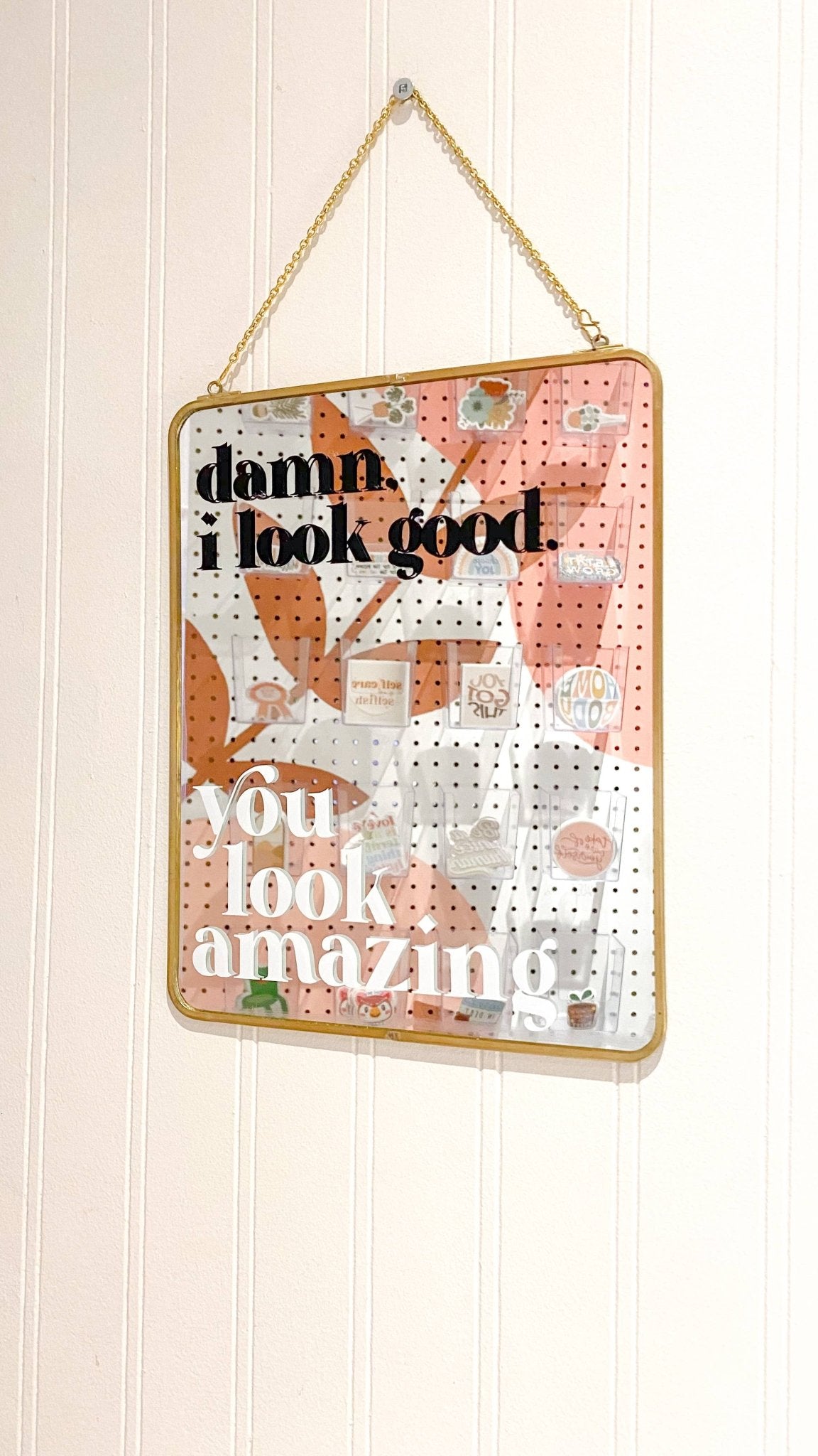 Mirror Decal: Damn, I Look Good (White) - T & R Underground Books