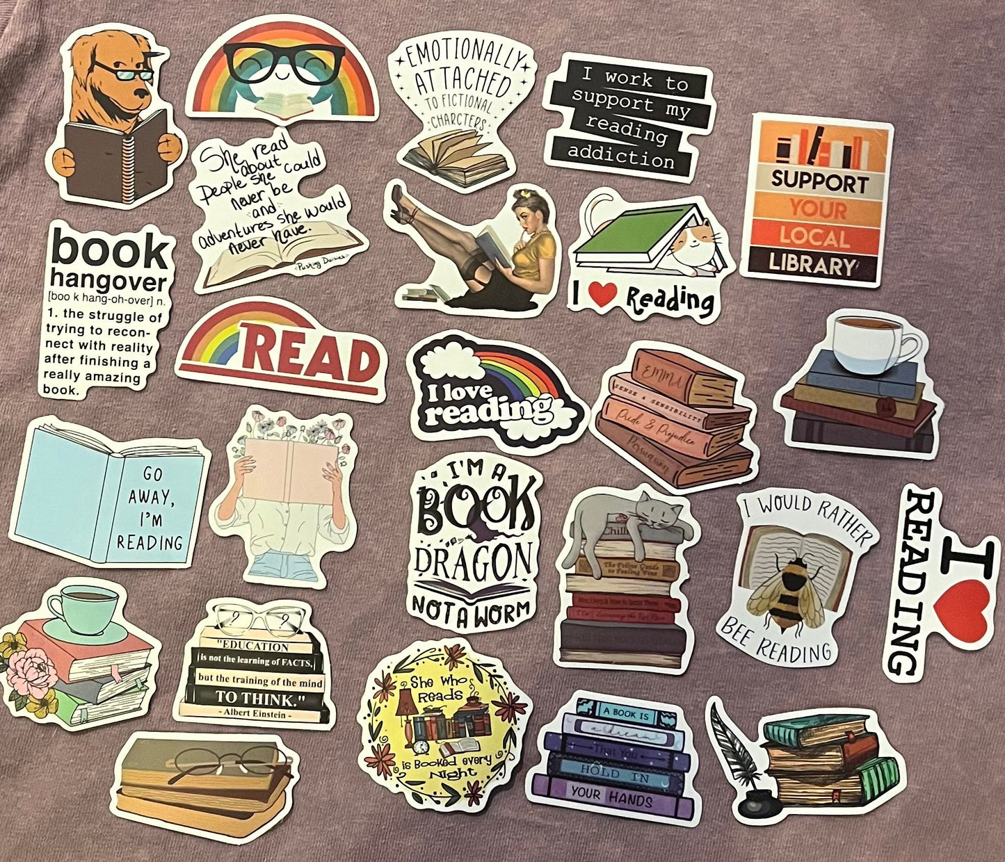 Stickers - I Love Reading - Cute Pack 25 pieces - T & R Underground Books