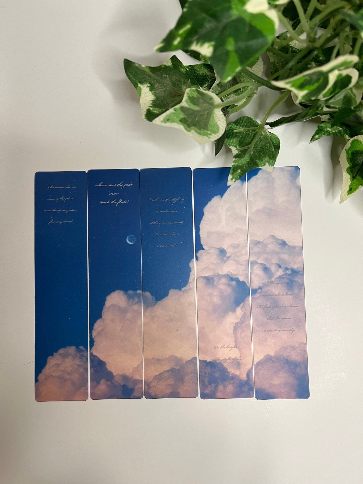 Lightweight Cosmic Roaming Moon PVC Bookmarks - 5 pieces - T & R Underground Books