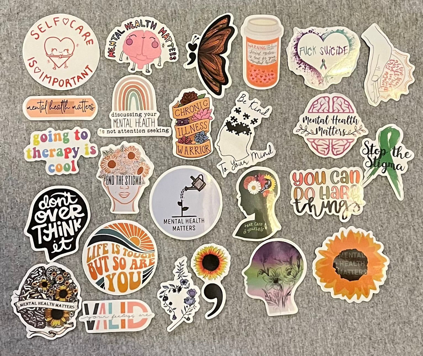 Mental Health Stickers 25 pcs - T & R Underground Books