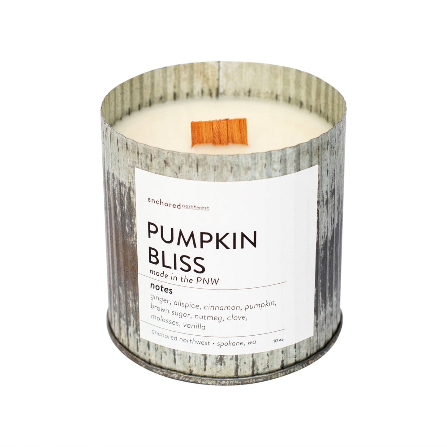 Pumpkin Bliss Wood Wick Rustic Farmhouse Soy Candle - T & R Underground Books
