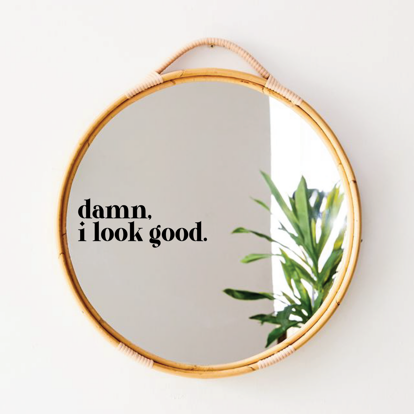 Mirror Decal: Damn, I Look Good (White)