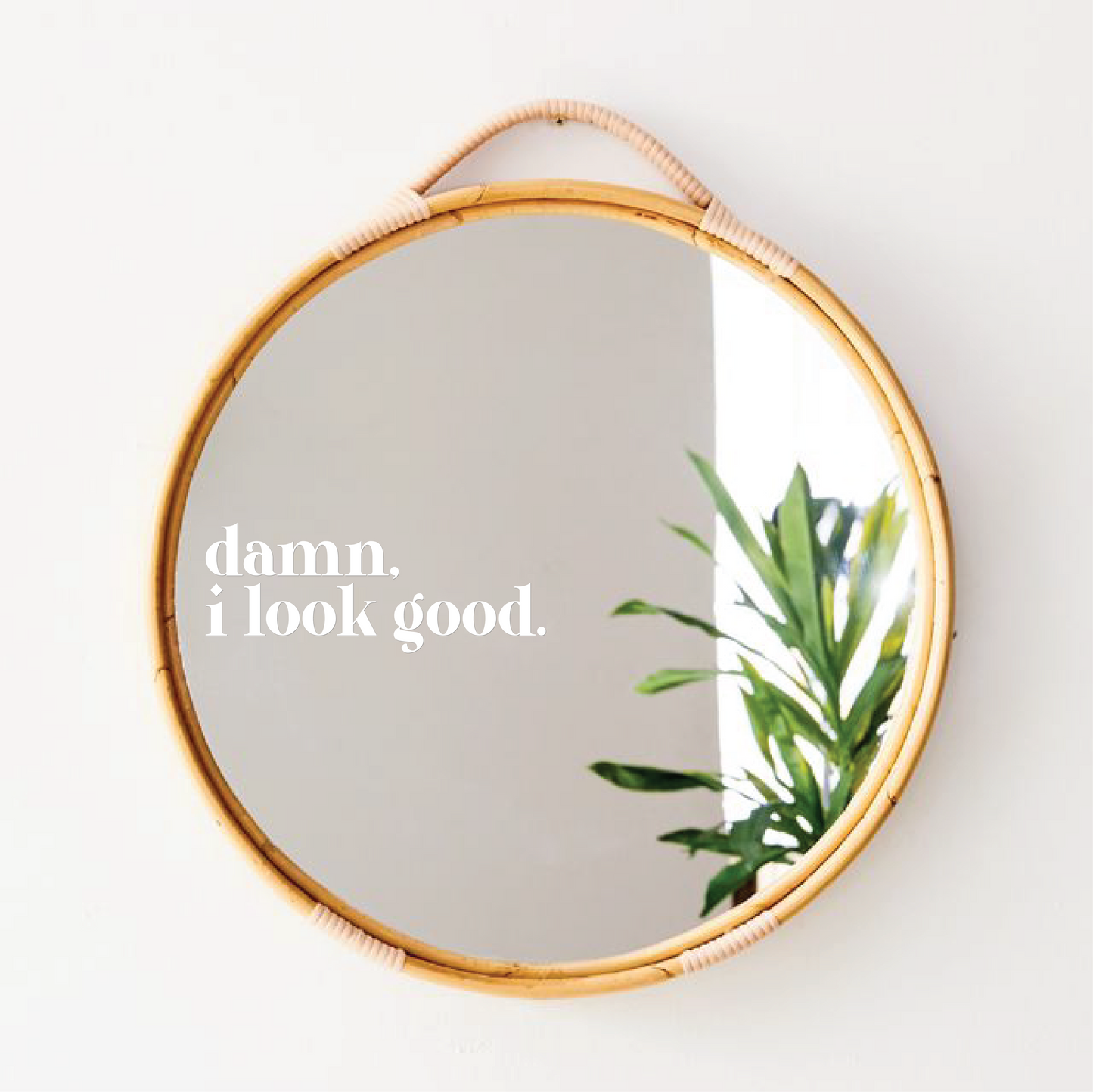 Mirror Decal: Damn, I Look Good (White)