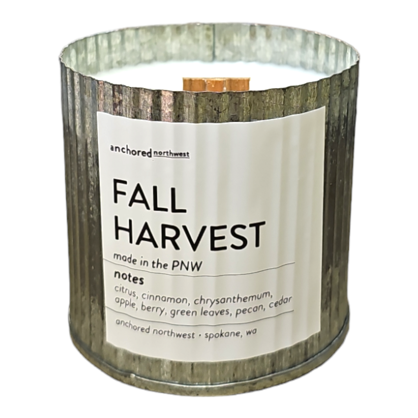 Fall Harvest Rustic Vintage Farmhouse Wood Wick Candle: 10oz