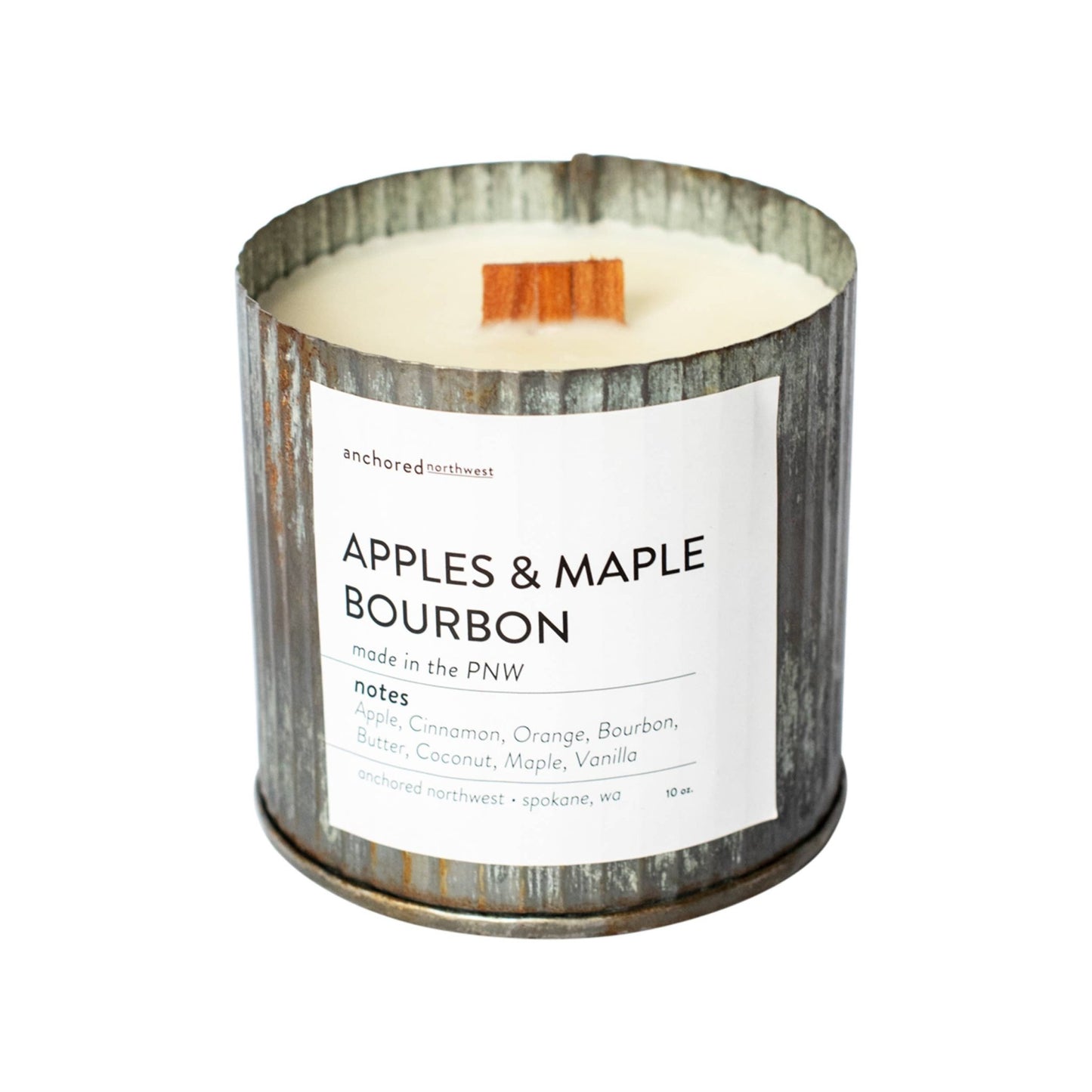 Apples & Maple Bourbon Wood Wick Scented Vintage Rustic Farmhouse Soy Candle: 10oz - T & R Underground Books