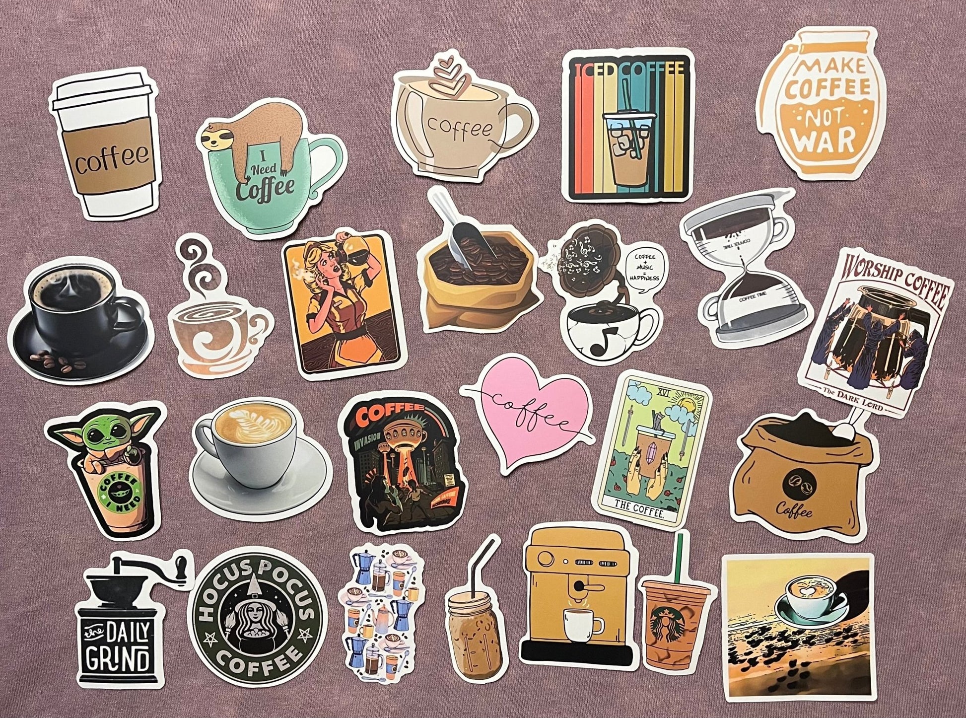 Coffee Lover Stickers - 25 pieces - T & R Underground Books