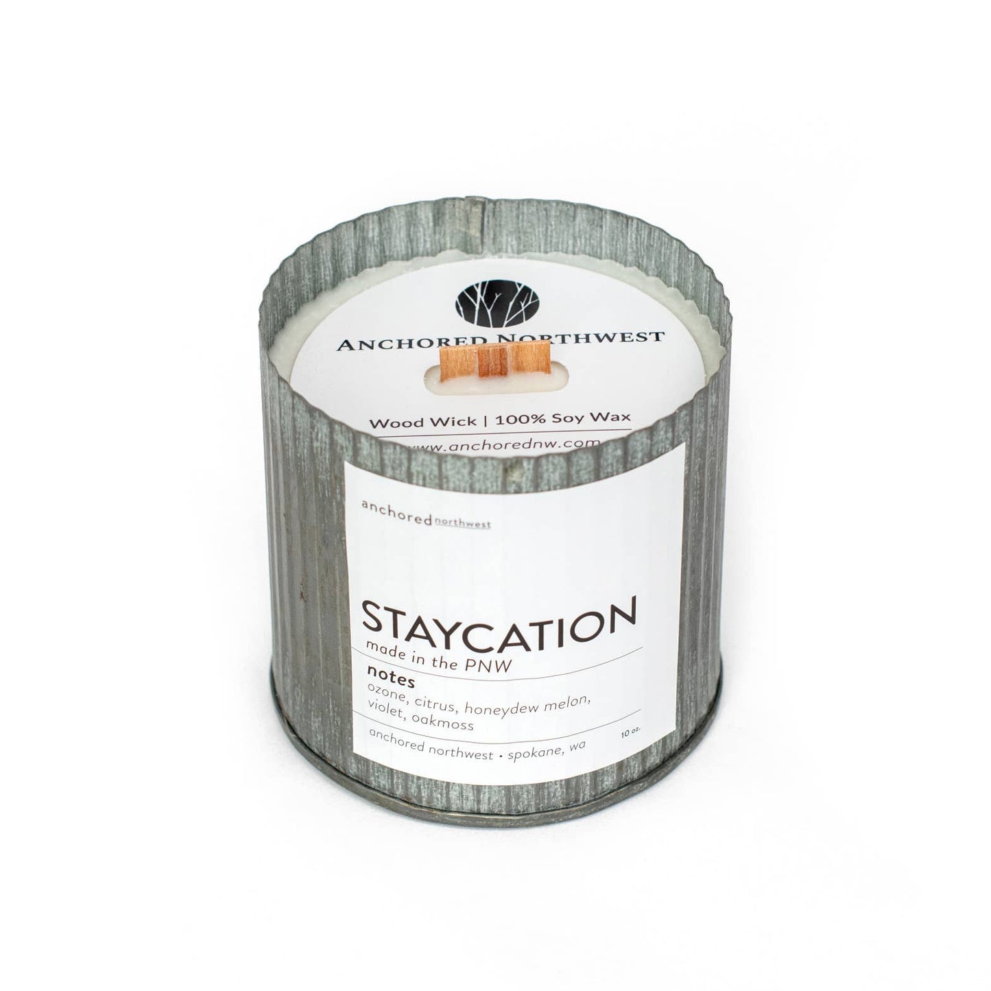 Staycation Wood Wick Rustic Farmhouse Soy Candle - T & R Underground Books