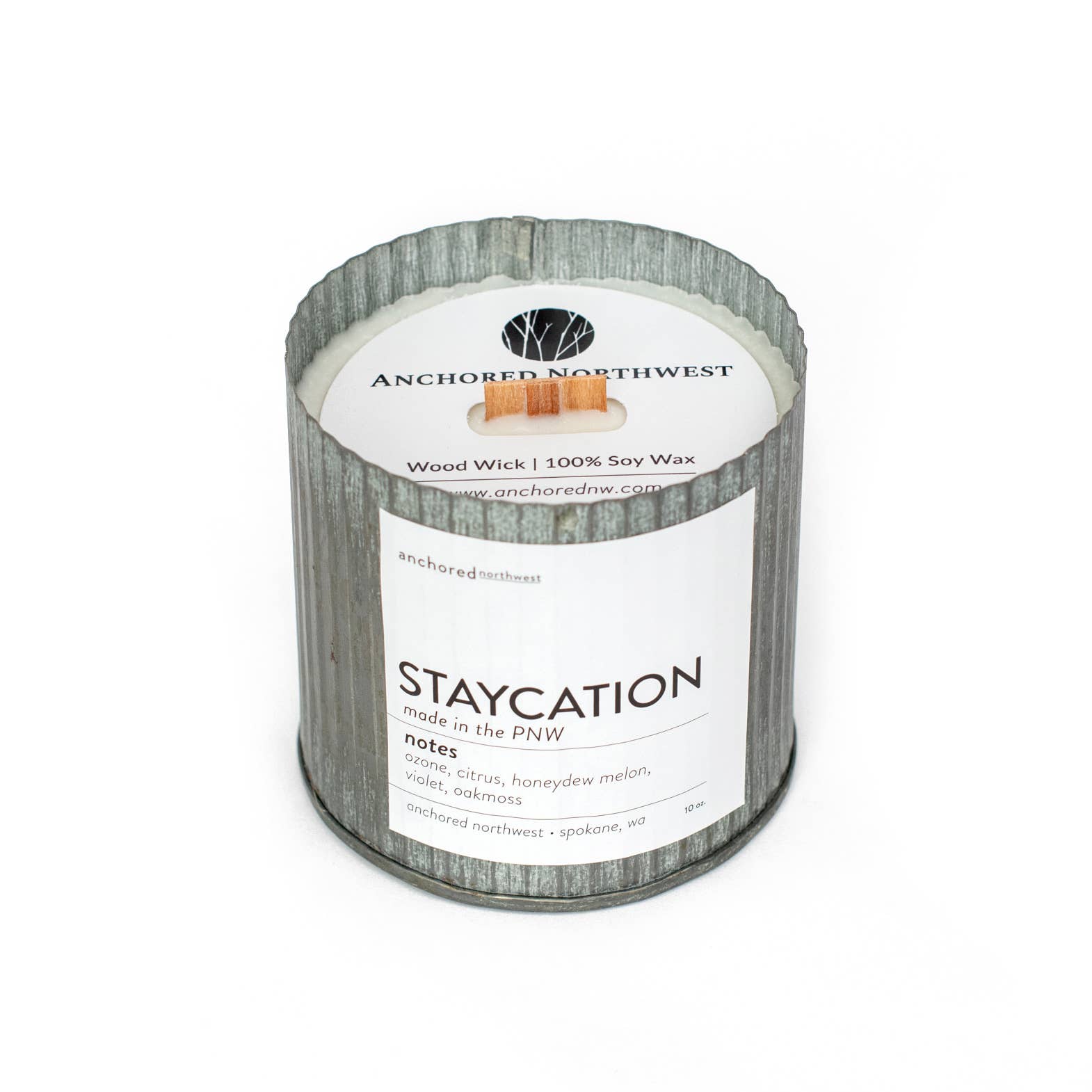 Staycation Wood Wick Rustic Farmhouse Soy Candle - T & R Underground Books